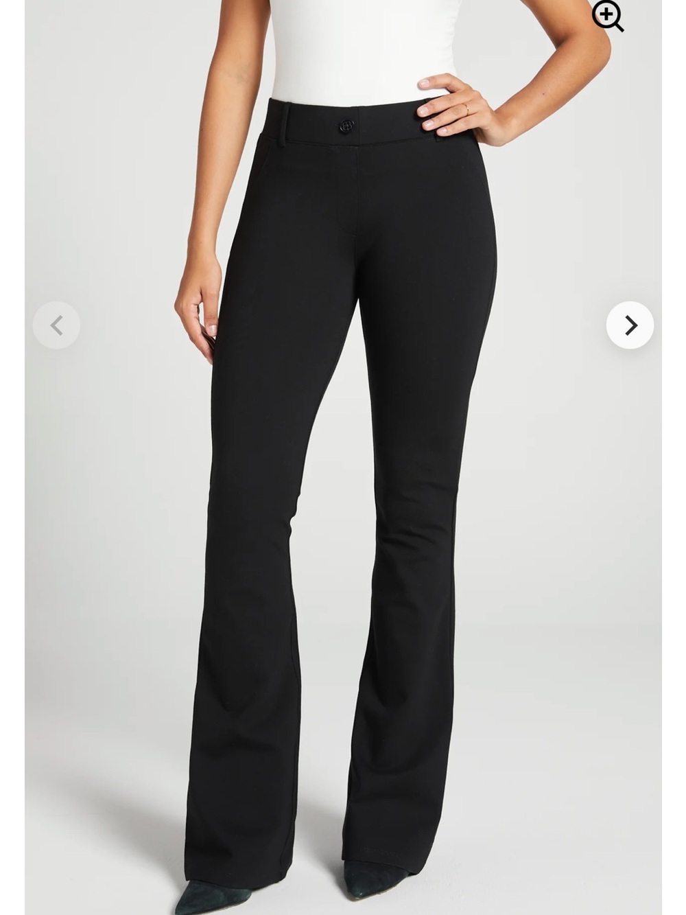 Betabrand Classic Bootcut Dress Pant Yoga Pants Navy Blue Medium Petite